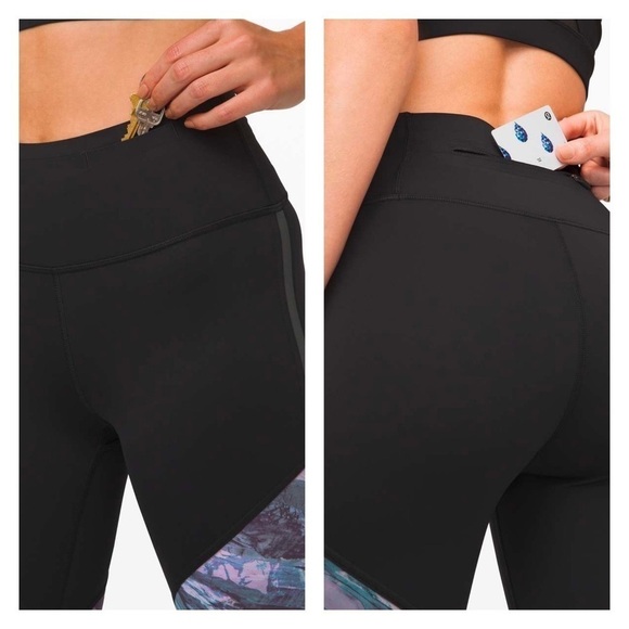 Lululemon Run to Reset Reflective Tight 25" Black Frozen Island Multi‎ 6 - Picture 7 of 8